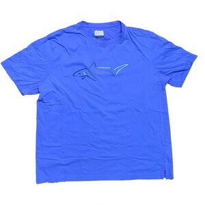 Greg Norman Shark Logo T-Shirt Blue Mens Large Short Sleeve Tee